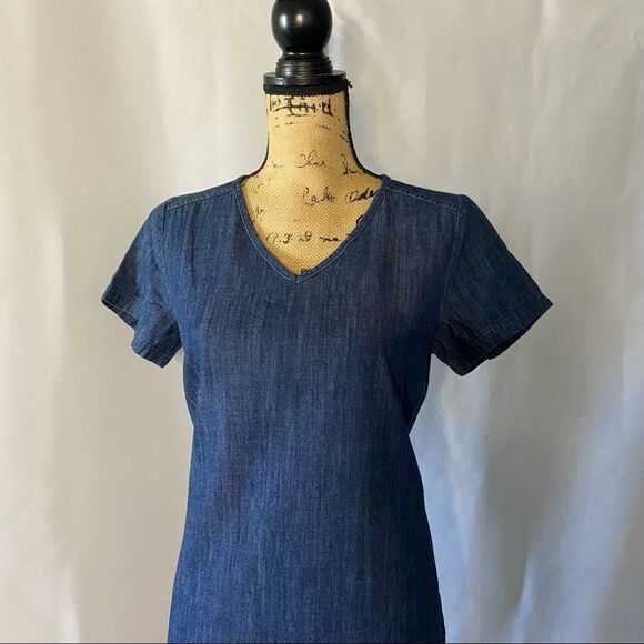 MERONA Blue Denim Straight Mini-to-Midi Dress XSmall - Picture 5 of 10